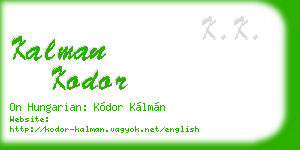 kalman kodor business card
